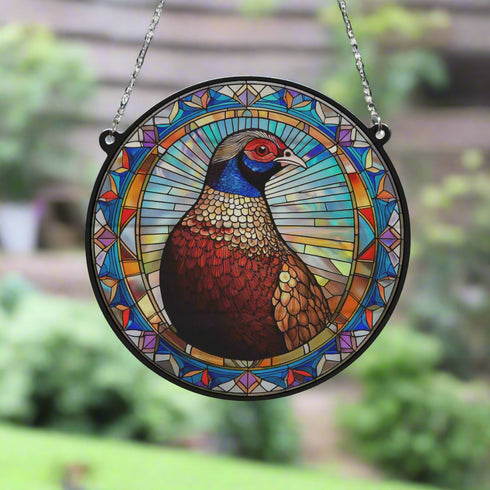 Norman The Pheasant Stained Glass Effect Suncatcher